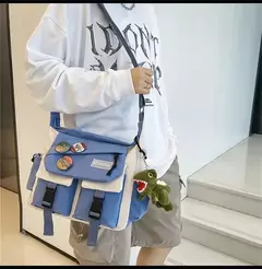 Nylon Crossbody Bolsas para Mulheres, Messenger Bag para Meninas, Sacos de Livros Escolares, Bolsas de Lona Jovem, Bolsa de Ombro, Harajuku Sac, Homens