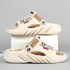 Sandel chinelos de couro genuíno masculino, sandálias casuais, sapatos de verão, slipers, tendência, 2021 - comprar online