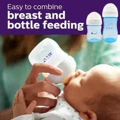 Imagem do Garrafa de bebê anti-inchaço, Material PP de grau alimentício do bebê, Mamilo de silicone de leite materno, BPA Free, 150ml, 250ml