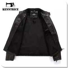 Kenntrice Autumn Winter Brand jaqueta de couro masculino Jaqueta Couro Masculino Jaqueta de couro Bombardeiro Casaco de pele de carneiro Casaco de motocicleta na internet