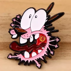 Covarde herói cães esmalte pinos anime figuras emblemas broche de lapela de metal para mochilas broches moda jóias acessórios presentes - Wolf Magazine