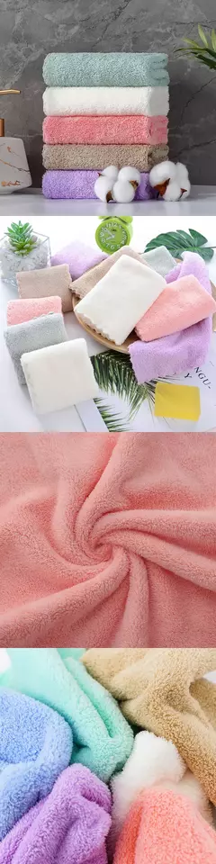 Toalha absorvente macia de microfibra, grossa, alta densidade, velo coral, secagem rápida, rosto limpo, 10pcs na internet