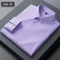 Imagem do Camisas sem costura de alta qualidade masculina, manga longa, fina, casual, luxo