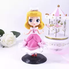 Imagem do Disney q posket princesa branca de neve aurora bonito figura de ação ornamento modelo brinquedos acessórios crianças charme presentes aniversário