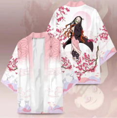 Imagem do Personagem de anime japonês impresso quimono cardigan masculino feminino verão borboleta kochou shinobu impresso traje tradicional japonês
