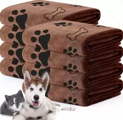 Toalha para animais de estimação 60x100cm, toalha de banho para cães e gatos, microfibra, secagem rápida, absorvente, azul, cinza, produtos de banho para animais de estimação - Wolf Magazine