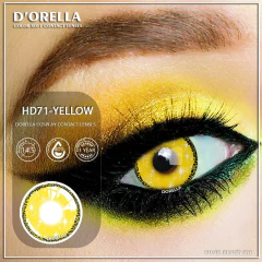 D'ORELLA 1 Pair Cosplay Contact Lenses Multicolored Contact Lenses Anime Lenses Halloween Makeup Eye Yellow Lenses Color Leneses - Wolf Magazine