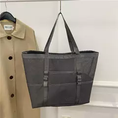 Bolsa de praia de malha portátil para mulheres, maquiagem, bolsa de lavagem, organizador de banho, Shopper Totes, verão na internet