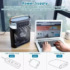 Household ventilador pequeno refrigerador de ar, 3 em 1 ar condicionado, luz noturna LED, umidificador portátil, ajuste de ar, escritório, casa, novo