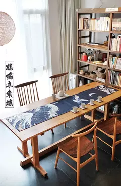Simples chinês Lotus Table Runner, japonês Wave Table Flag, Koi Fish Toalha de Mesa, Acessórios para Cerimônia do Chá, Estilo Nacional - Wolf Magazine