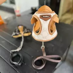 Preto cáqui cão arnês colete e trela conjunto de luxo pet cinta andando coleira chumbo colete para filhote de cachorro animal schnauzer chihuahua