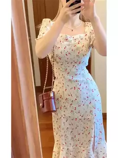 Vestido longo perfumado branco para mulheres, vestido sereia de fenda lateral, roupa emagrecedora para você, vestido de fada, novo, 2024
