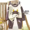 Conjuntos de pijamas de algodão infantil camiseta manga comprida, tops e calças, pijamas casuais, urso fofo dos desenhos animados, roupas de bebê, outono