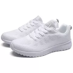 Tênis respiráveis para mulheres, plus size, sapatos de caminhada, tecido de malha, laço, calçado feminino, moda feminina, novo, 2024 na internet