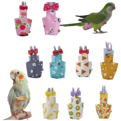 Fralda de papagaio com gravata borboleta, fofa, colorida, fruta, floral, cockatiel, pombos, pequeno, médio, grande, animais de estimação, pássaros, roupa de vôo, lavável