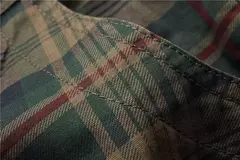 Shorts de praia xadrez casual masculino, calça curta militar, bermuda masculina, macacão de carga, sem cinto, moda, verão, 2024 na internet