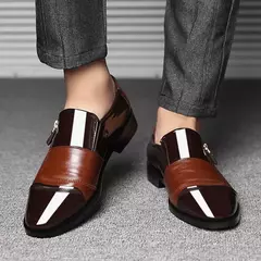 Imagem do Sapatos de couro italiano para homens, Vestido social, Loafer casual empresarial, Moda luxuosa