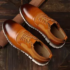 Imagem do Sapatos de couro casual masculino, sapato social masculino, vestido de noiva, mocassins de luxo, preto, marrom, primavera, coleção verão