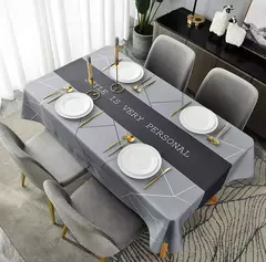 Toalha de mesa retangular nórdica anti-incrustante, tecido impermeável e à prova de óleo, mesa de café moderna do agregado familiar na internet
