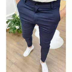 Imagem do Calça casual alta elástica masculina, Monocromática, Fina, Negócios, Trabalho, Esportes, Roupa diária, Confortável, Respirável, Verão