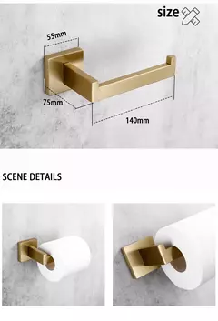 Escovado Ouro Acessórios Do Banheiro Conjunto, suporte Da Escova Do Vaso Sanitário, suporte Do Papel Higiênico, Barra De Toalha, Cremalheira Do Trilho, Gancho De Cabide, Hardware Saboneteira