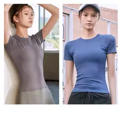 Top de ioga de manga curta respirável para mulheres, esporte Fitness, treino, corrida, secagem rápida, ginásio camiseta, novo, 2024 - Wolf Magazine