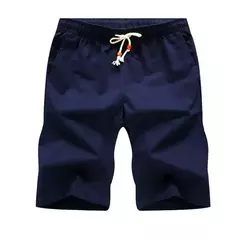 Bermuda masculina de algodão, calções casuais masculinos, calções pretos, roupas de praia, marca clássica, verão 2022 - comprar online