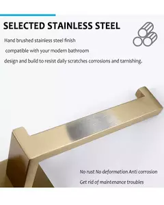Escovado Ouro Acessórios Do Banheiro Conjunto, suporte Da Escova Do Vaso Sanitário, suporte Do Papel Higiênico, Barra De Toalha, Cremalheira Do Trilho, Gancho De Cabide, Hardware Saboneteira - Wolf Magazine