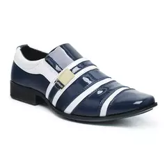 Sapatos Masculino Social Design Sofisticado Moderno duas Cores Verniz Sintético Alto Brilho Fácil Calce 853 - Wolf Magazine