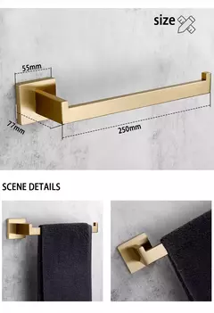 Escovado Ouro Acessórios Do Banheiro Conjunto, suporte Da Escova Do Vaso Sanitário, suporte Do Papel Higiênico, Barra De Toalha, Cremalheira Do Trilho, Gancho De Cabide, Hardware Saboneteira - comprar online