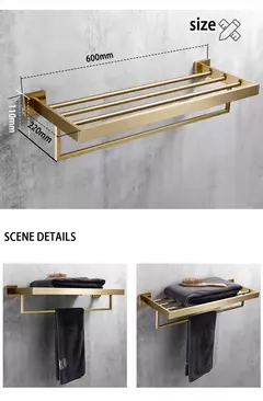 Escovado Ouro Acessórios Do Banheiro Conjunto, suporte Da Escova Do Vaso Sanitário, suporte Do Papel Higiênico, Barra De Toalha, Cremalheira Do Trilho, Gancho De Cabide, Hardware Saboneteira - comprar online