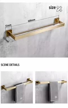 Imagem do Escovado Ouro Acessórios Do Banheiro Conjunto, suporte Da Escova Do Vaso Sanitário, suporte Do Papel Higiênico, Barra De Toalha, Cremalheira Do Trilho, Gancho De Cabide, Hardware Saboneteira