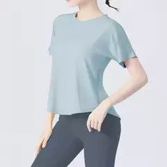 Roupas femininas de ioga de manga curta, camiseta simples de fitness, corrida esportiva de ginástica, nova moda, primavera e verão, 2024 - Wolf Magazine