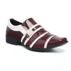 Sapatos Masculino Social Design Sofisticado Moderno duas Cores Verniz Sintético Alto Brilho Fácil Calce 853