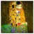 Quebra-cabeça de 2000 peças com a obra "O Beijo" de Gustav Klimt, apresentando um casal apaixonado em um fundo decorativo.