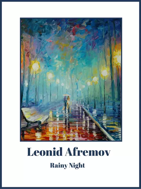 Quebra-cabeça Pintura a Óleo Rainy Night, de Leonid Afremov 1000 Peças de Madeira | Pôster Real, Cola e Separadores - comprar online