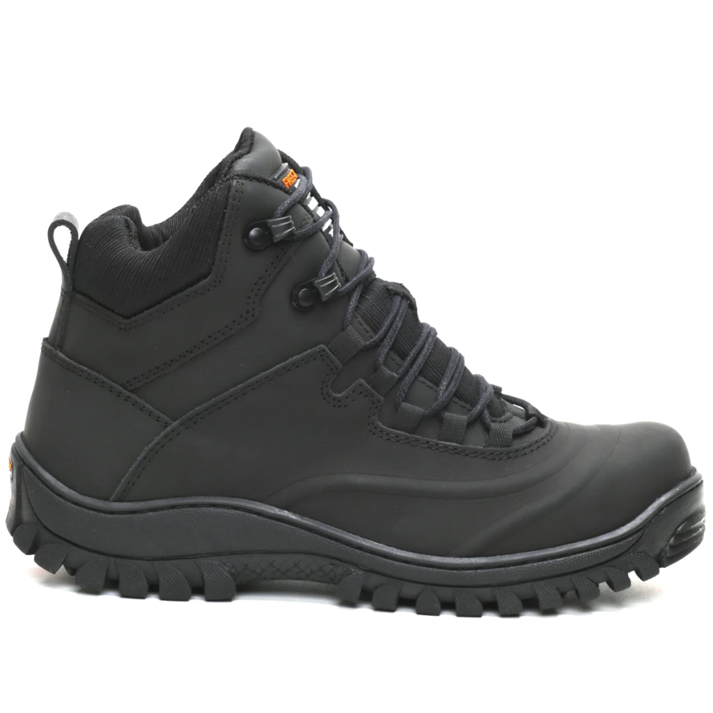 Bota Coturno Masculino Adventure Militar Trilha Em Couro Preto 1903 com CA