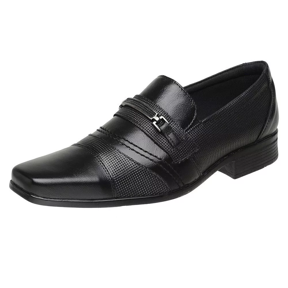 Sapato Social Masculino Em Couro Com Fivela 3021