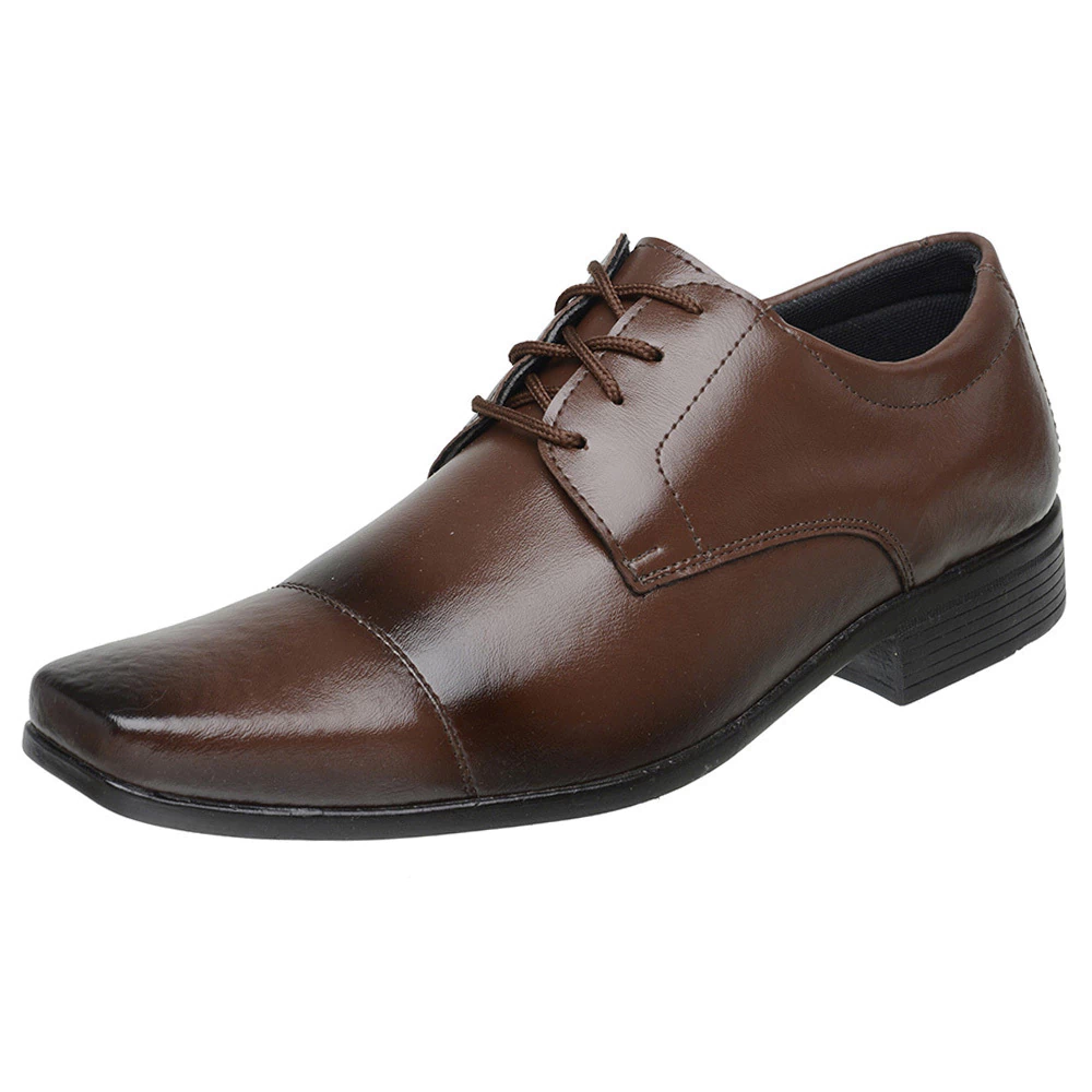 Sapato Social Masculino Café com Cadarços Sola Aniderrapante Cosmopolitan Line 1010