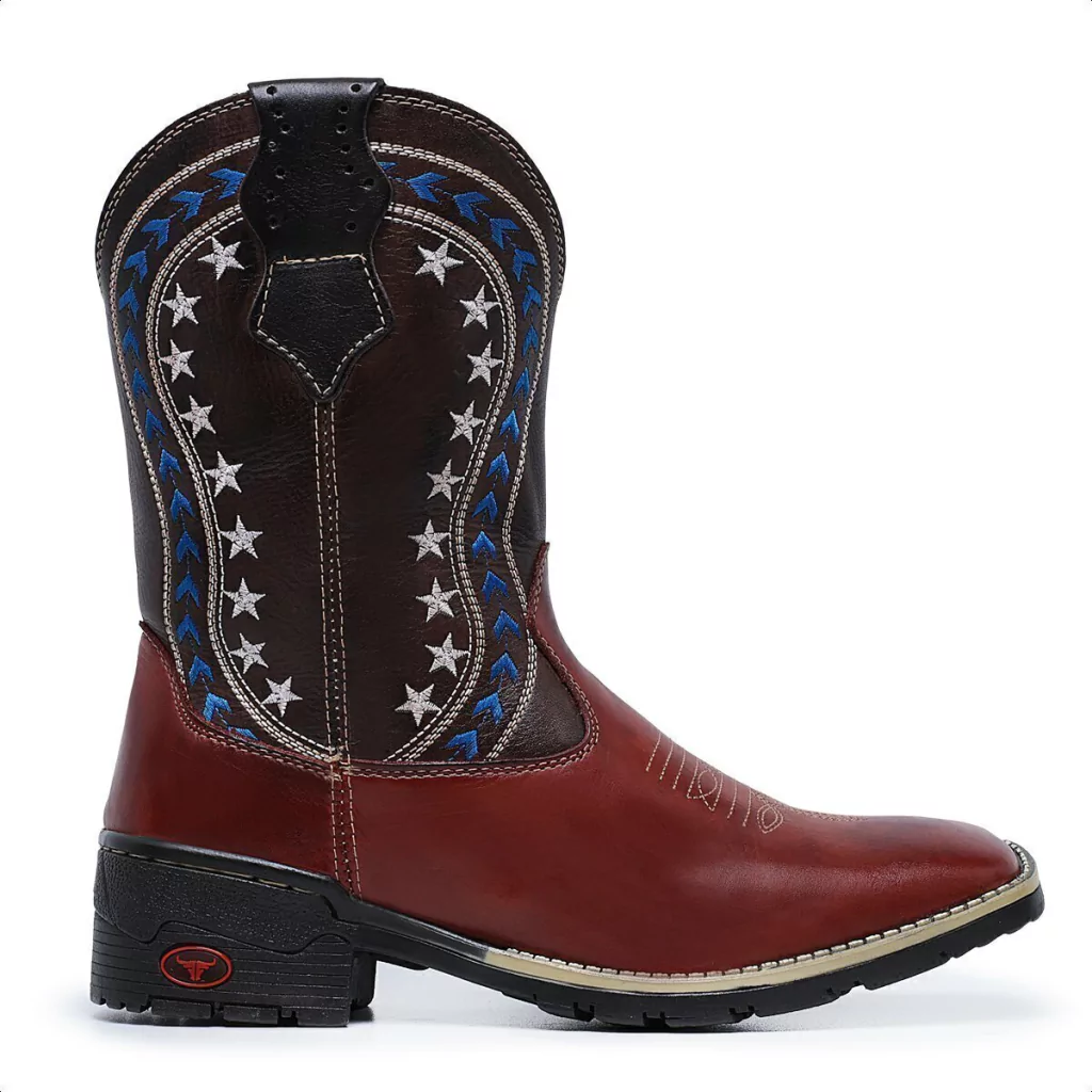 Bota Texana Country Masculina Cano Longo Marrom 807