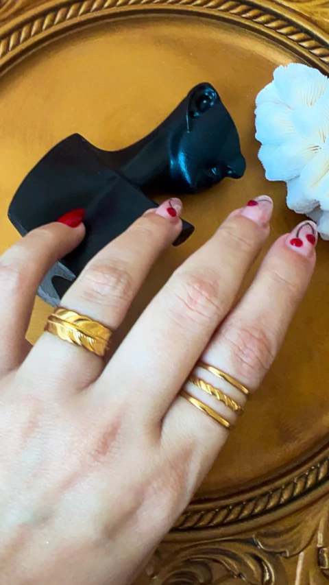 Anel Ramo Grego - Aço Inoxidável Gold - comprar online