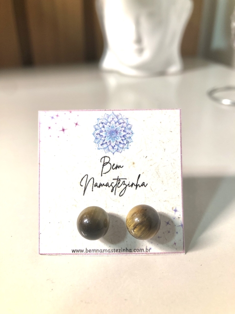 Brinco Bolinha - Olho de Tigre - comprar online