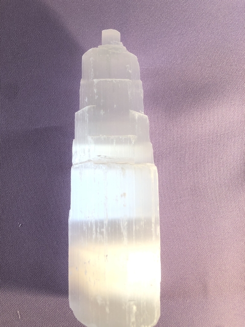 Torre Selenita 15cm - Harmonia e Limpeza Energética