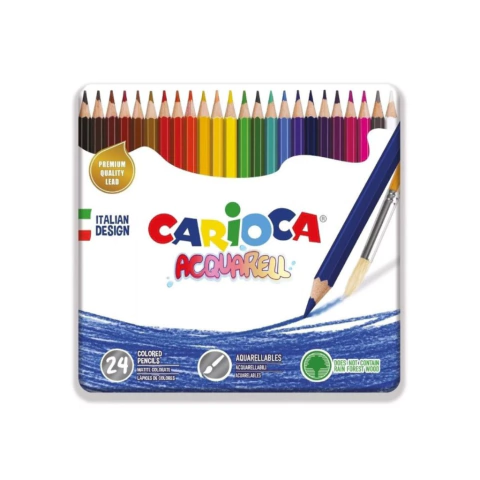 LAPICES DE COLORES CARIOCA ACQUARELL LATA X24 - comprar online