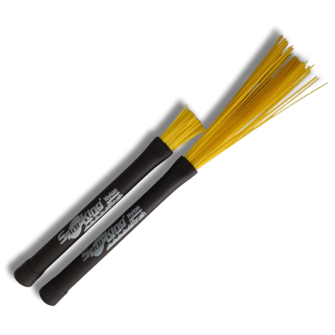 Baqueta Vassorinha Nylon Brush Spanking Par Preto e Amarelo - comprar online