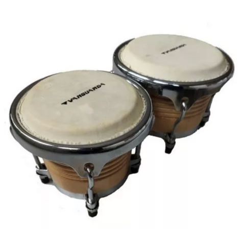 Bongô Vanguarda Natural Ferragem Cromada Pele Couro Animal