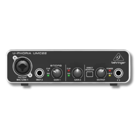 Interface Áudio U-Phoria UMC22 USB 2 Canais 48 Khz Behringer