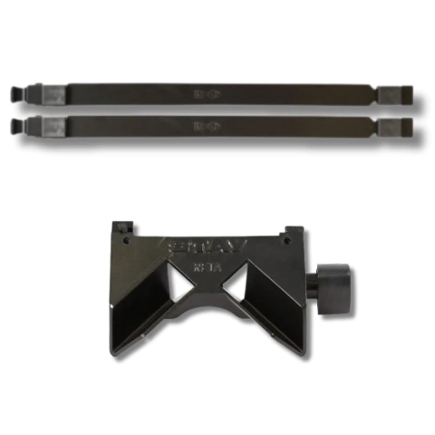 Kit 2 Braços 38cm Reto + Base Reta Modelo Slim Preto Stay