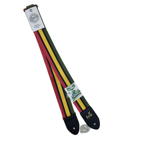 Correia Basso Eco Fun 02 Rasta 5cm Verde Amarelo e Vermelho