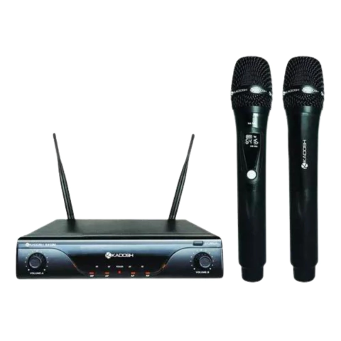 Microfone Sem Fio Duplo Regarregável 2 Bastões K412M Kadosh